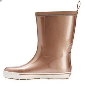 Rose gold rain boots